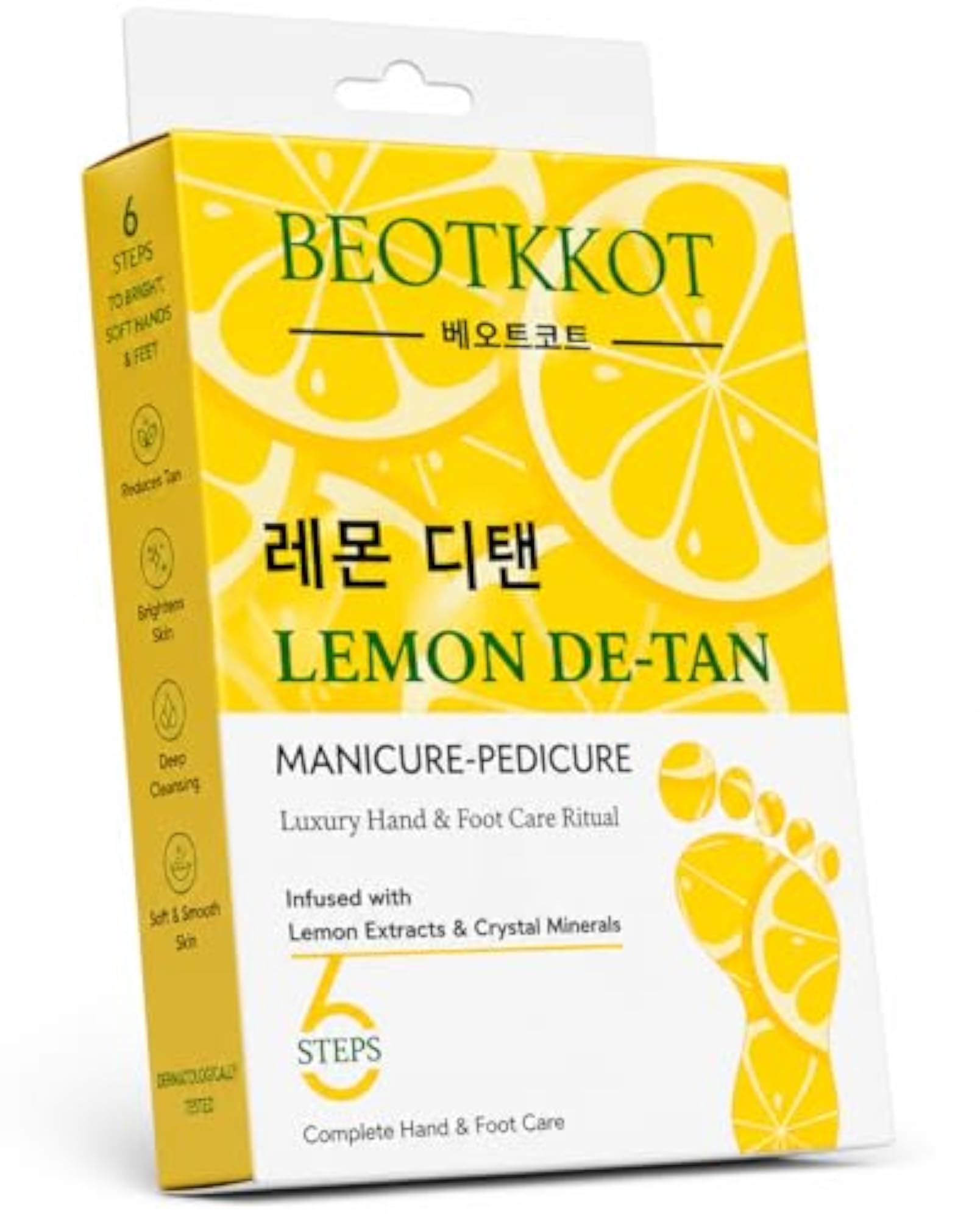 Lemon De-Tan Manicure Pedicure Kit for Women & Men, 6 Steps
